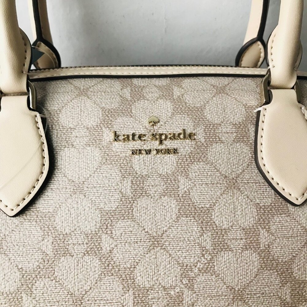 KATE SPADE Signature Spade Flower pv Large Duffle Crossbody Tote Bag $429 - Picture 2 of 10